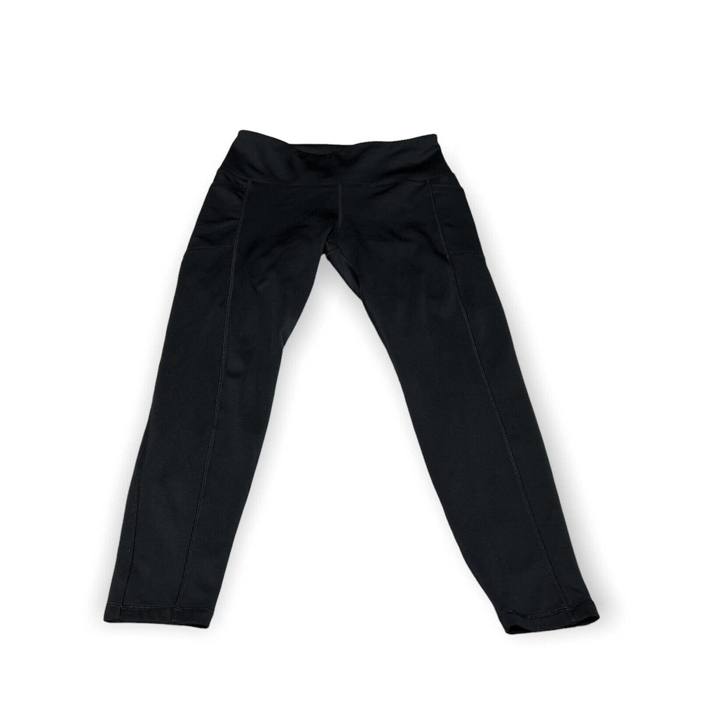 Spyder High Rise Leggings Yoga Running Womens Size Large Side Pockets Black